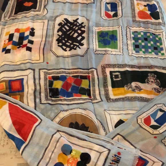 Kate Spade 100% Viscose Multicolored Gallery Wall Oblong Scarf OS NWT - Picture 8 of 16
